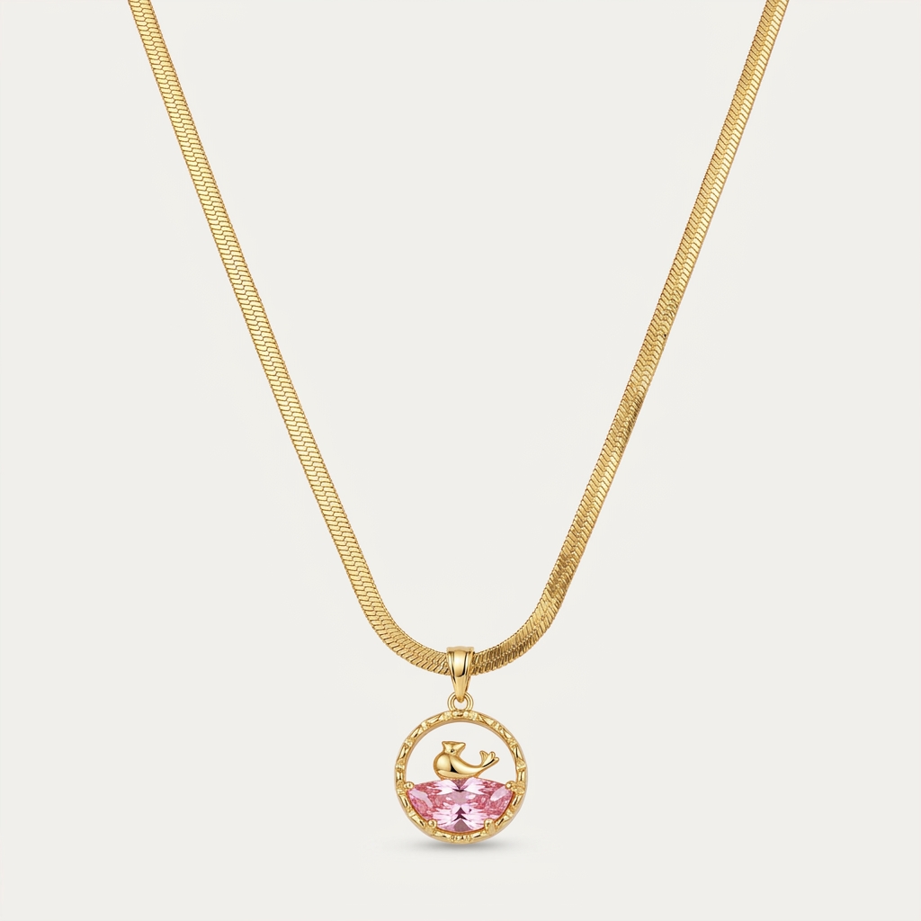 Avis Golden Songbird Herringbone Pendant